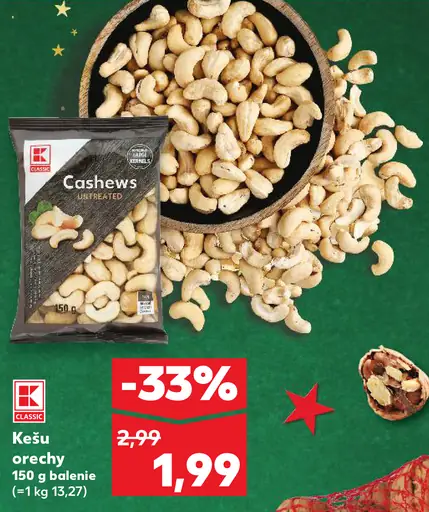 K-Classic Kešu orechy nesolené