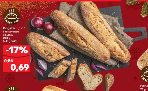 Bageta s restovanou cibuľkou