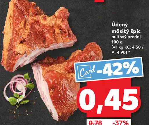 Údený mastný špic pultový predaj