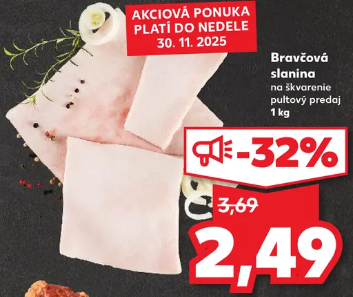 Bravčová slanina na škvarenie