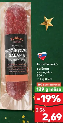 Kukonia Gabčíkovská saláma mangalice
