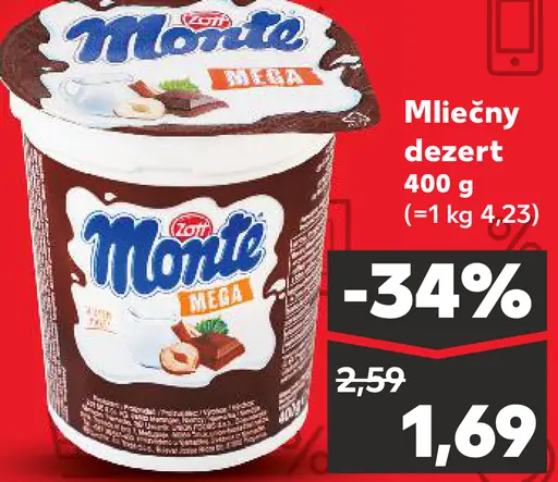 Zott Monte Maxi mliečny dezert