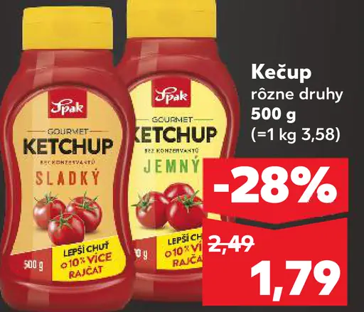 Kečup różne druhy