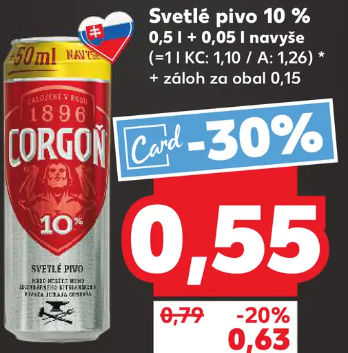 Corgoň pivo plechovka