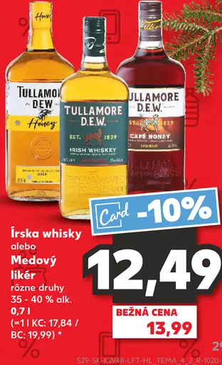 Tullamore Dew Írska whisky alebo Medový likér