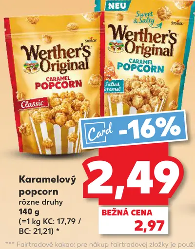 Karamelový popcorn Werther's Original