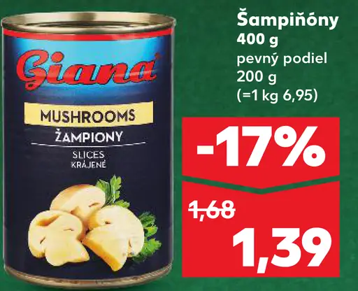 Giana Šampiňóny krájané