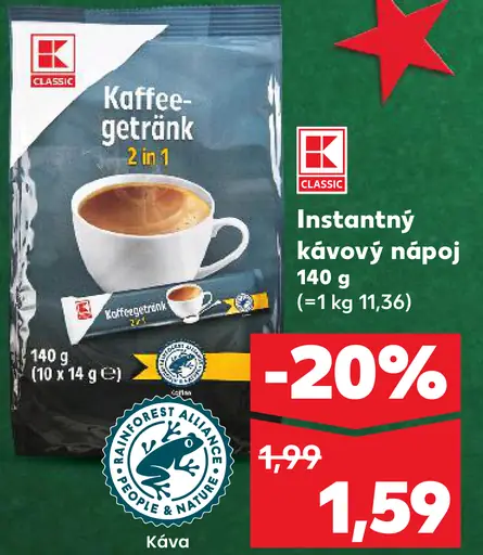 K Classic instantný kávový nápoj 2 v 1