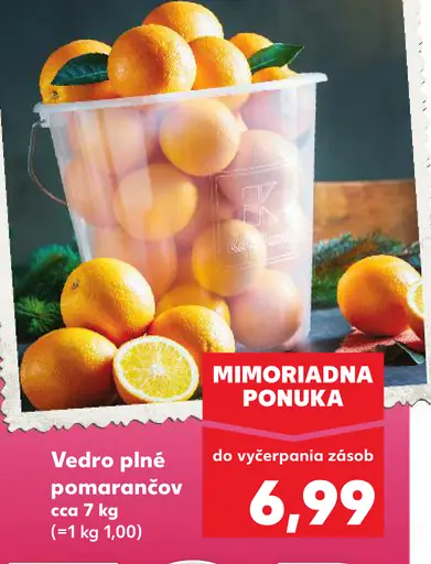 Vedro plné pomarančov