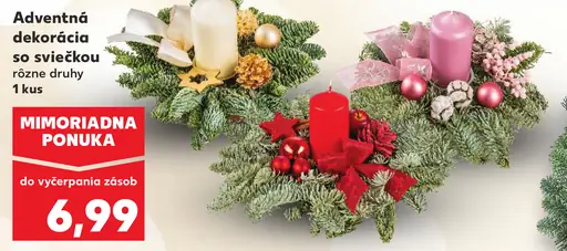 Adventná dekorácia so sviečkou