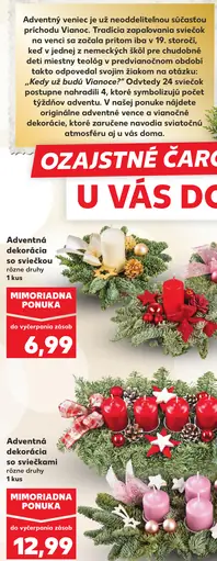 Adventný veniec s dekoráciami a sviečkami