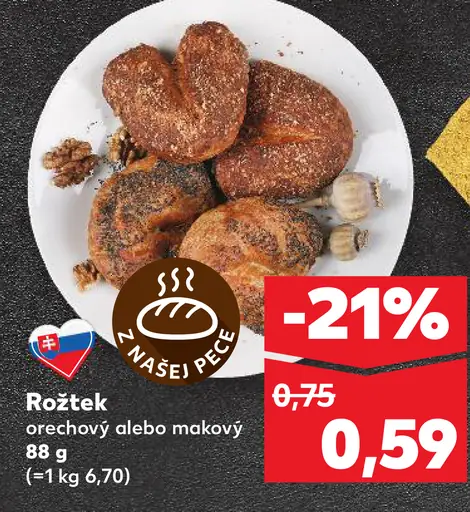 Naša pekáreň Rožtek orechový alebo makový