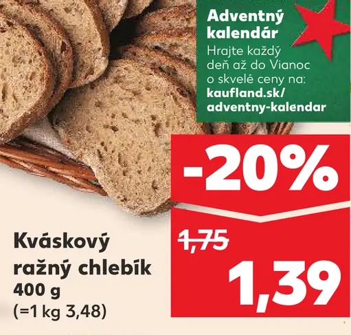 Kváskový ražný chlebík