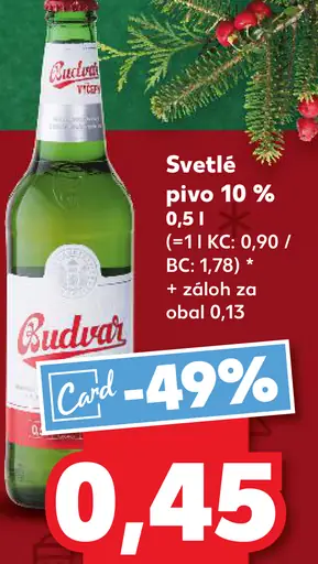 Svetlé pivo 10 % obal 0,13