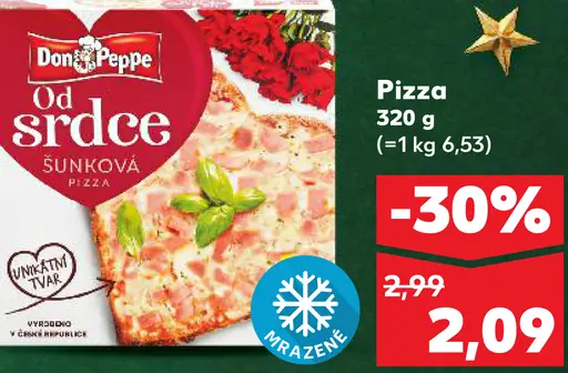 Pizza od srdce šunková