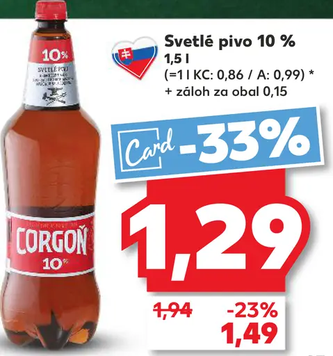 Corgoň pivo plechovka