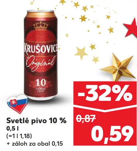 Krušovice svetlé pivo plechovka