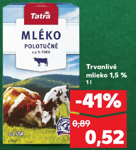 Tatra trvanlivé mlieko 1,5 %