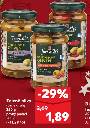 K-Favourites grécke zelené olivy