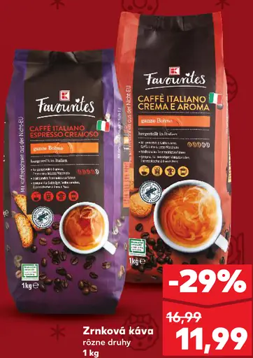 Favourites zrnková káva