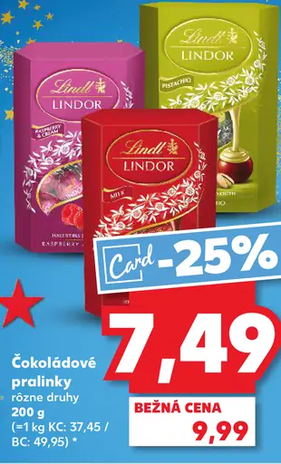 Lindt čokoládové pralinky