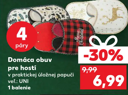 Domáca obuv pre hostí