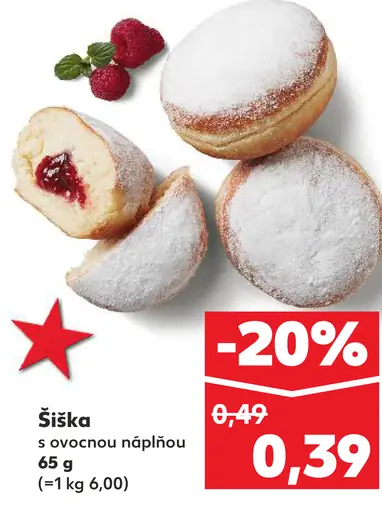 Šiška s ovocnou náplňou