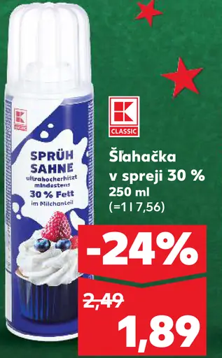 K-Classic Šľahačka v spreji 30%