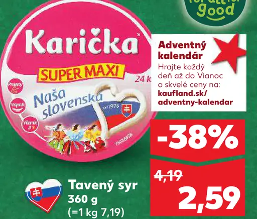 Tavený syr črievko Karička