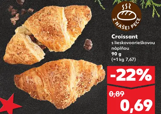 Croissant s lieskovo-orieškovou náplňou