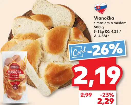 Vianočka s maslom a medom