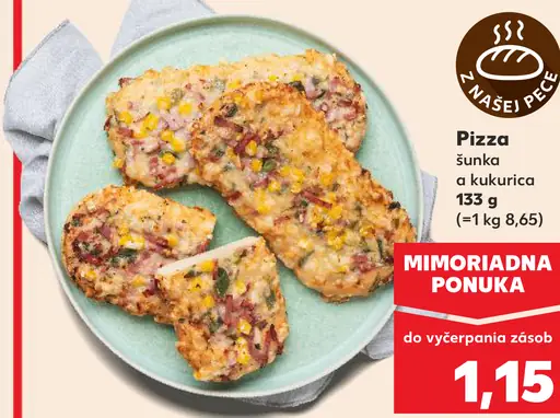 Pizza šunka a kukurica