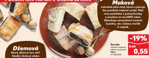 Štrúdľa višňovo-maková alebo tvarohová