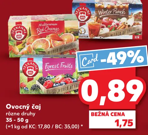 Ovocný čaj rôzne druhy