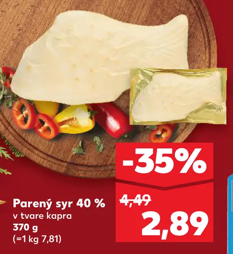 Parený syr 40% v tvare kapra