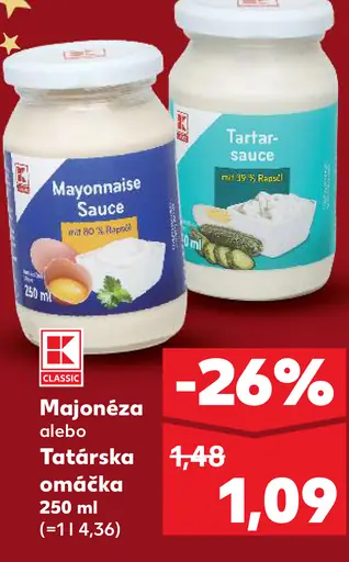 K-Classic Majonéza alebo Tatárska omáčka