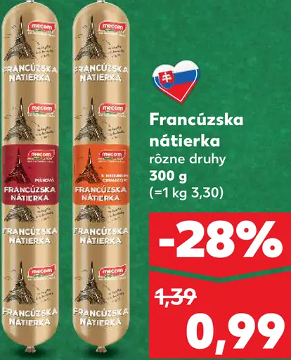 Francúzska nátierka rôzne druhy