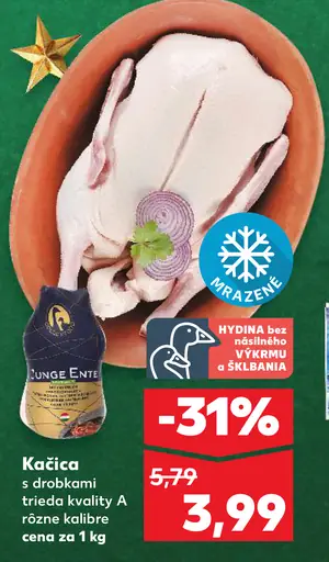 Kačica s drobkami trieda kvality A rôzne kalibre