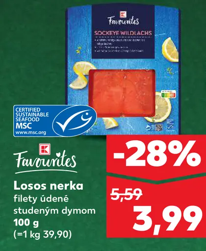 Favorites Losos nerka filety údené studeným dymom