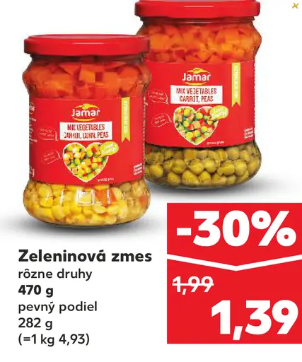 Zeleninová zmes rôzne druhy