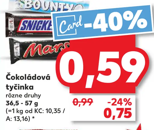 Bounty Snickers Mars čokoládová tyčinka