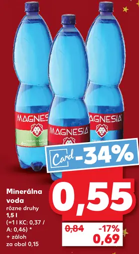 Magnesia Prírodná minerálna voda neperlivá