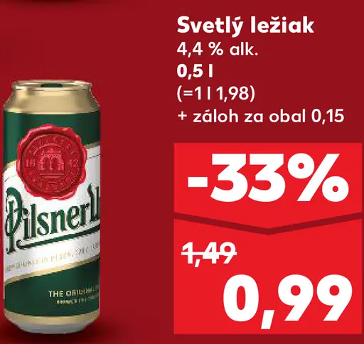 Pilsner ležiak plechovka
