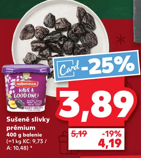 Noberasco sušené slivky prémium