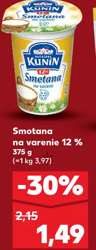 Kunin smotana na varenie 12 %