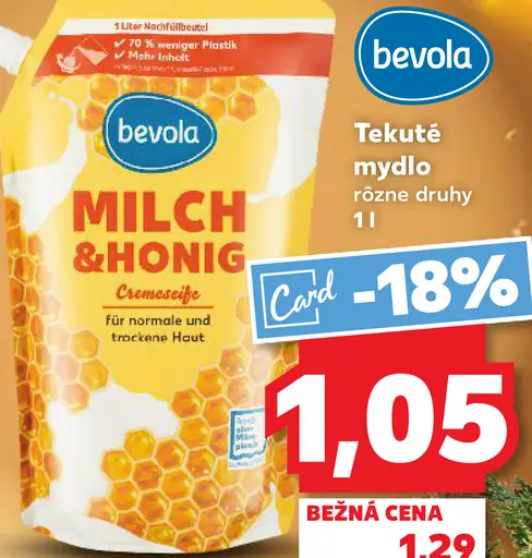 Bevola milk & honey tekuté mydlo