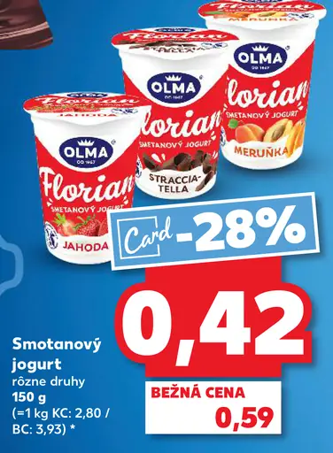 Olma Florian jogurt rôzne druhy