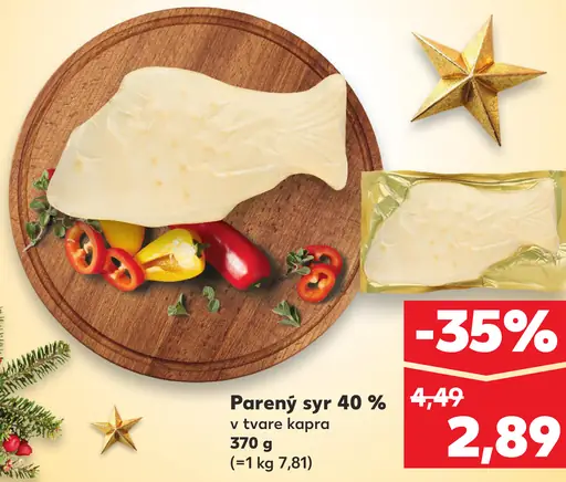 Parený syr 40% v tvare kapra