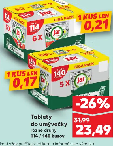 Jar Tablety do umývačky