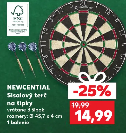 Newcential Sisalový terč na šípky